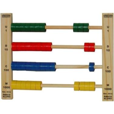 Imagem de Ábaco do Aluno para Ensino da Matemática Brinquedo Educativo em Madeir