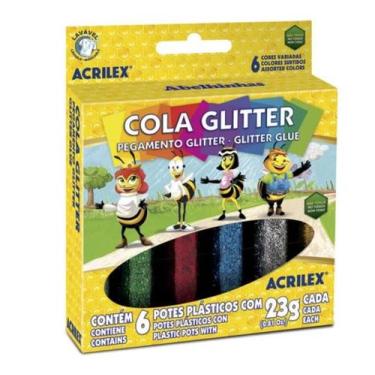 Imagem de Cola Glitter 23gr com 6 Cores - Acrilex -