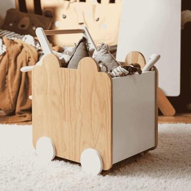 Imagem de Organizador de Brinquedos Carrinho Teddy MDF Amadeirado Woodcore