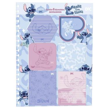 Imagem de Bloco de Anotações DAC Smart Stitch Disney A4 Kit 6 Bloquinhos Azul