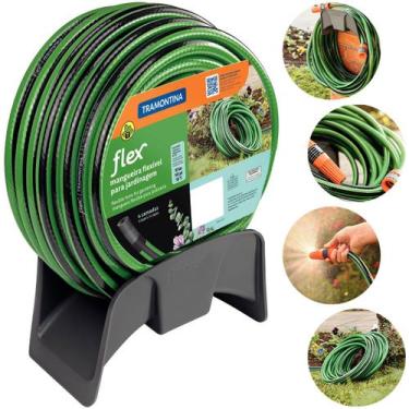 Imagem de Mangueira Flex Tramontina 15 Metros Verde em PVC 4 Camadas Flexível Co