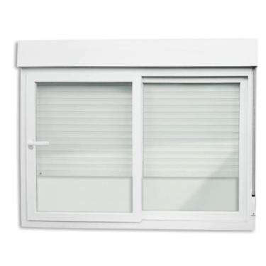 Imagem de Janela Integrada PVC 2 Folhas Vidro Liso com Cremona Itec Branco Brima