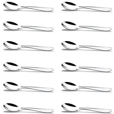 Imagem de Conjunto 12 Colheres de Chá Aço Inox Bellagio Brinox Pequena, Inox