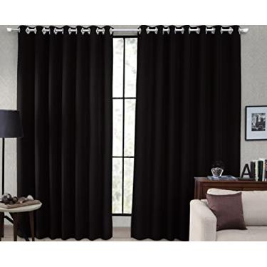 Imagem de Cortina Tecido Blackout Blecaute Corta Luz Sala Quarto 80% 4,00 X 2,60m (Preto)