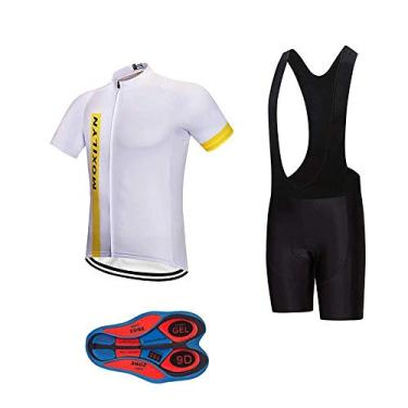 Imagem de MOXILYN Conjunto de camisa masculina de secagem rápida para ciclismo de bicicleta de estrada + shorts com gel 9D acolchoado MTB kit de roupas de equitação
