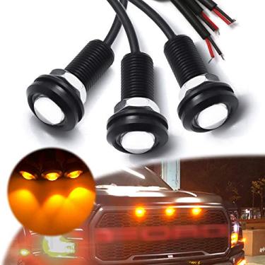 Imagem de x xotic tech 3 peças de luzes LED de grade frontal com conjunto de lente de projetor compatível com carros, picapes, caminhões, SUV, trailer, âmbar 3000K