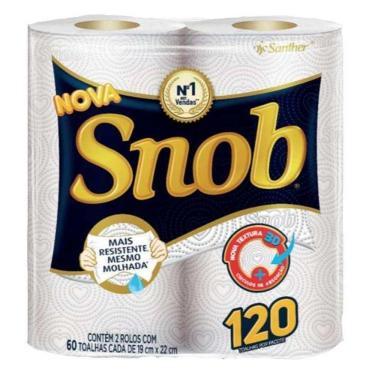 Imagem de Papel Toalha Snob Branco 12Pct C/2 Rolos 60Fl