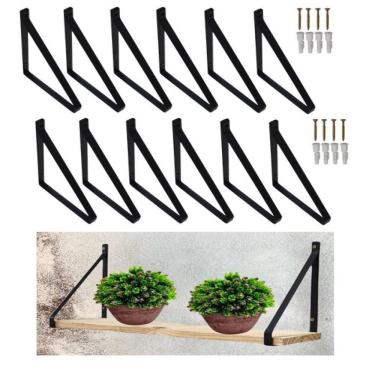 Imagem de Suporte Para Prateleira 15 Cm Estilo Industrial 12 Pçs