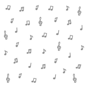Imagem de Adesivo De Parede Notas Musicais Em Prata 60Un Cobre 5M² - Quartinhos
