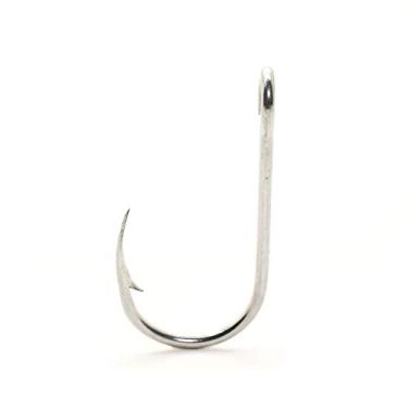 Imagem de Mustad Gancho clássico curvado em ponto oco de salmão/lavagem com anel macio aberto (pacote com 100), inoxidável, tamanho 5/0