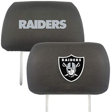 Imagem de FANMATS Capas para encosto de cabeça NFL Las Vegas Raiders, cores do time, tamanho único