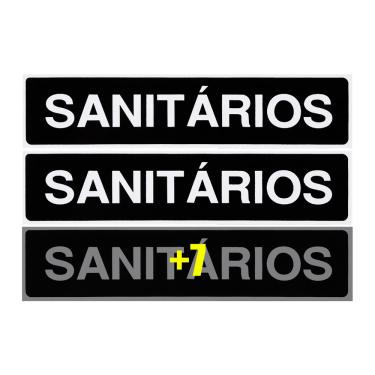 Imagem de Combo 10 Placas De Sinalização Sanitários 30x7 Acesso - A-402 F9e