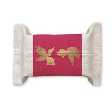 Imagem de Capa de papel para lenços faciais de peixe, cultura japonesa, bolsa de linho de algodão