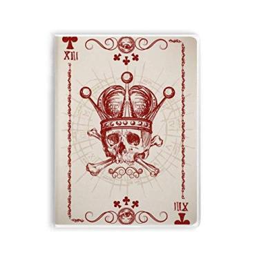 Imagem de Caderno com estampa de cartas de pôquer, coroa vermelha, capa de chiclete, diário de capa macia