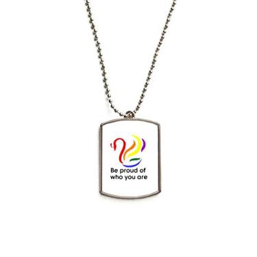 Imagem de Colar com pingente de identificação de cachorro em aço inoxidável Be Proud of Who You Are