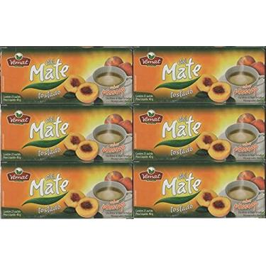 Imagem de Cha Mate Natural Com Pêssego 25 Saches 40G Vemat 6 Caixas
