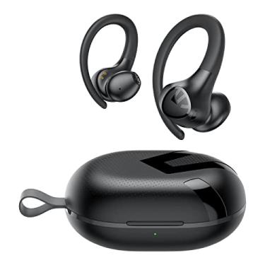 Imagem de SoundPEATS Wings2 Fones de Ouvido Sem Fio Esportivos Bluetooth 5.3 Motorista 13mm IPX4 Modo de Jogo Semi-intra-auricular com Gancho de Orelha Suporte de Aplicativo para Esportes Total 30 Horas (preto)