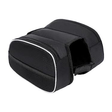 Imagem de Bolsa frontal para bicicleta, alforges para bicicleta, organizador multifunciol para armazemento, bolsa de transporte, suporte para telefone de
