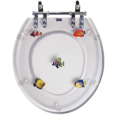 Imagem de Assento Sanitario Poliester Decorado Peixe Ravena para vaso Deca
