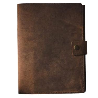 Imagem de Diário de couro recarregável | Capa para notebook A5 com forro premium | 15 x 23 cm | 200 páginas pautadas | Compartimento para cartão | Diários encadernados de couro para homens e mulheres, o melhor diário de viagem para presente, agenda legal