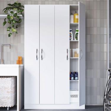 Imagem de Armário Multiuso Riviera 4 Portas 8 Prateleiras Branco - Irm Móveis