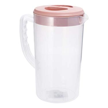 Imagem de Jarra de galão com tampa ajustável - Jarra com filtro de água de 2200ML com tampa - Jarra de plástico transparente resistente ao calor para suco, chá gelado, bebidas, limonada (Color : Pink, Size :