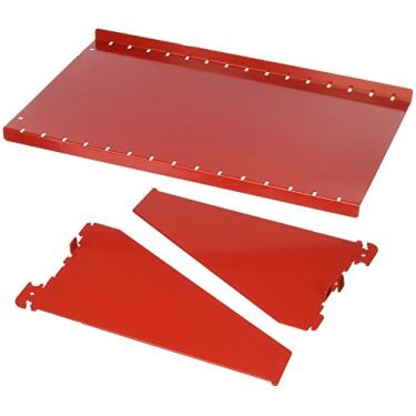 Imagem de Wall Control Conjunto de prateleira de pegboard de 23 cm ASM-SH-1609 R com profundidade de 22,86 cm apenas para pegboard de controle de parede, vermelho