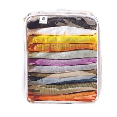 Imagem de Kit 5 Organizador Necessaire Armazenamento Multiuso Viagem Roupas Bagagem Malas Acessórios Sapatos Blusas Camisetas - bubag