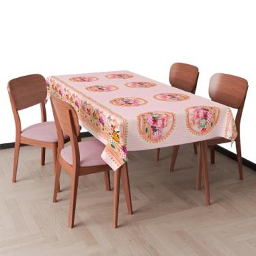 Imagem de Toalha de Mesa Impermeável Térmica Retangular 2,00X1,40 PVC Limpa Fácil Forrada Estampada Plástico 6 Lugares