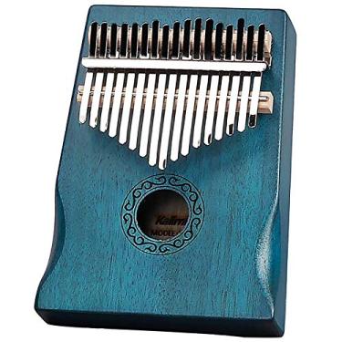 Imagem de Piano de polegar Marimba, Kalimba instrumento musical de 17 teclas de dedo com martelo de afinação instrumento musical de oração em casa, piano de dedo de polegar de bolso, (18 cm x 13 cm) huawenlanse