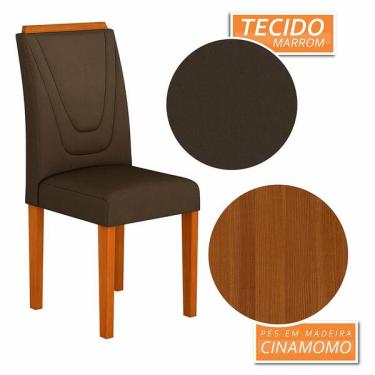 Imagem de Kit 4 Cadeiras Lima Wood Sala De Jantar Cinam/marrom - Móveis