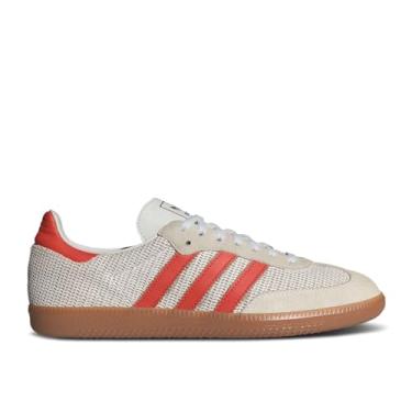 Imagem de adidas Originals Tênis de futebol masculino Samba, Branco cristal vermelho pré-amado, 40