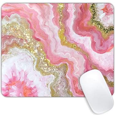 Imagem de Tapete de mouse de mármore dourado rosa deslumbrante personalizado Mousepad base de borracha antiderrapante mousepad para computadores, laptop, acessórios de mesa de escritório, mouse pad