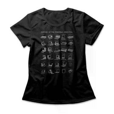 Imagem de Camiseta Feminina Computer History Studio Geek Casual Preto-Feminino