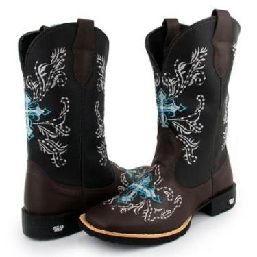 Imagem de Bota Country Feminina Bico Quadrado Cano Longo Borda 10000A-Masculino