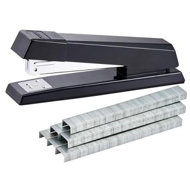 Imagem de Bostitch Grampeador de escritório, premium sem atolamento para desktop, inclui 1.250 grampos, faixa completa, capacidade para 25 folhas, preto