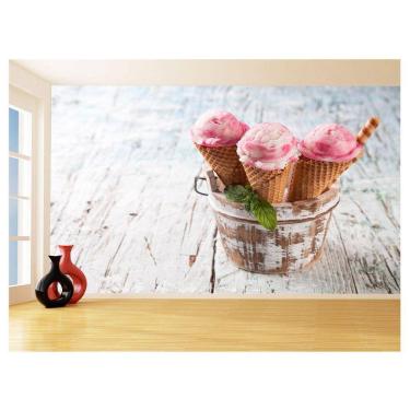 Imagem de Papel De Parede Alimentos Sorvetes Massa Cores 3,5M Al410