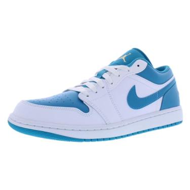 Imagem de Jordan Tênis masculino Air 1 Low, Branco/ouro celestial - água-marinha, 13