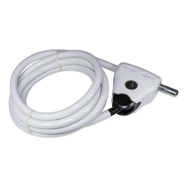 Imagem de Cadeado Aço Ajustavel 10X2100Mm Branc Cl445 Branco Bicicleta