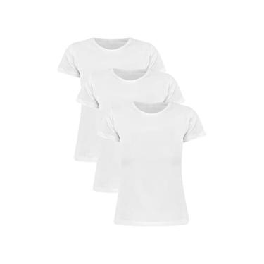 Imagem de Kit 3 Baby Look Básicas 100% Algodão (Branco, GG)