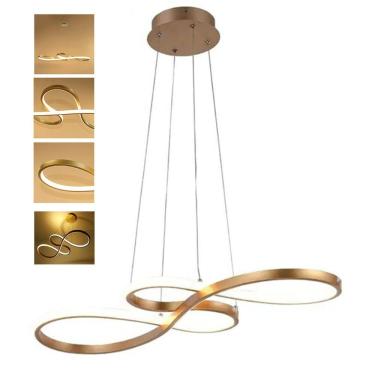 Imagem de Lustre Pendente 3 em 1 Arco Infinito Recepçao Hall de Entrada Sala de Jantar Restaurante Escritorio Decoraçao