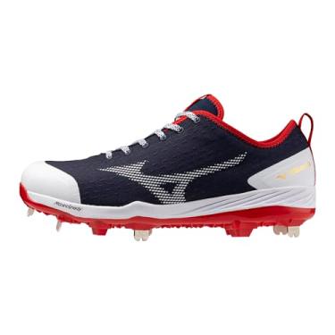Imagem de Mizuno Tênis de beisebol masculino Dominant 4, Azul-marinho/vermelho, 41