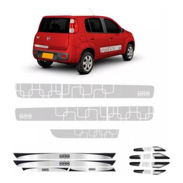 Imagem de Kit Lateral/traseira + Soleira + Porta Fiat Uno Vivace Cinza - Resitan