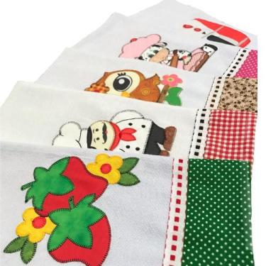 Imagem de Kit 6 Panos De Prato Bordado Patchwork Com Bainha E Barrado - INGRID B