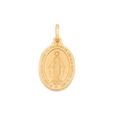 Imagem de Pingente banhado ouro 3x 24k 18k e 22k medalha rommanel nossa senhora 