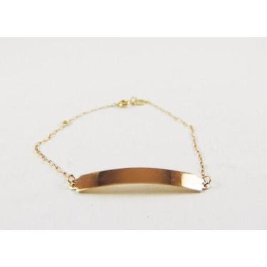 Imagem de Pulseira Infantil Bebê Chapinha Ouro 18k - RD Magazine