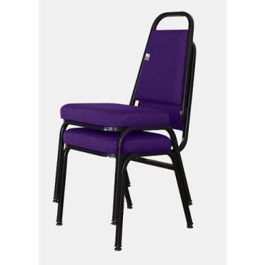 Imagem de 02 Cadeiras Empilhável para Hotelaria Linha Hotel Jersey Roxo - Design