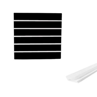 Imagem de Painel Canaletado Preto em Mdf 0,61 x 0,61m com Perfil Pvc Branco - LM