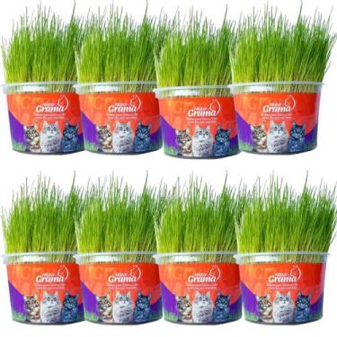 Imagem de Grama Mister Para Gatos Bola De Pelo Kit 8 Unidades