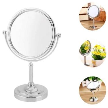 Imagem de Espelho de Mesa Redondo Giratório Dupla Face com Zoom 14cm - Bm36